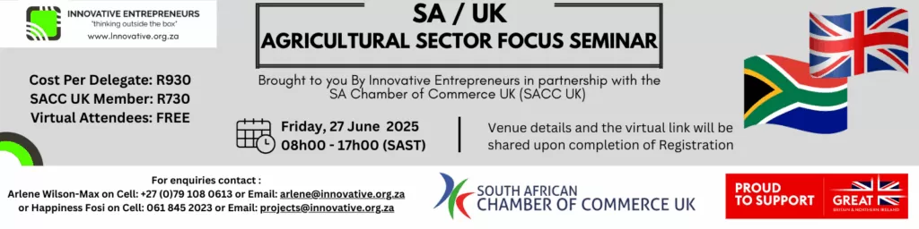 SA/UK Agricultural Sector Focus Seminar Banner
